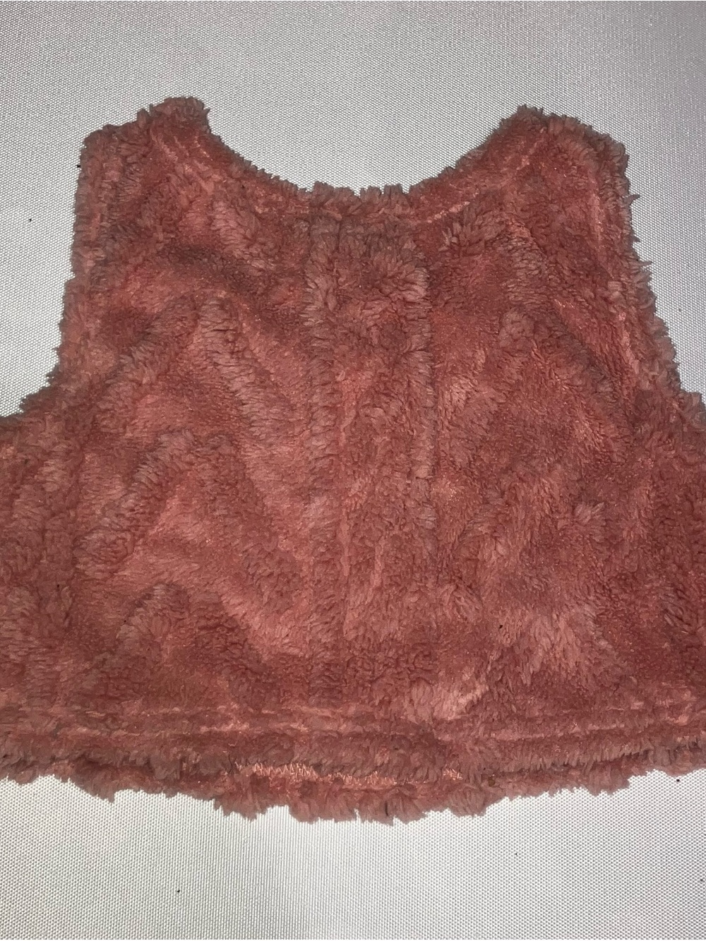 18-24M baby Plush Fuzzy Tank Top in Rose Pink